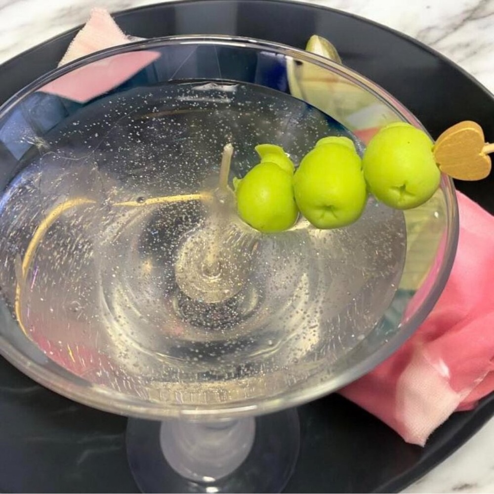 Dirty Olive Martini Gel Candle in Artsy Glass Cup - Picture 3 of 5